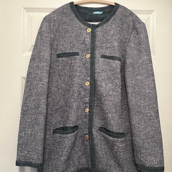 J. McLaughlin Lined Blue Ardella Jacket - Picture 2 of 4